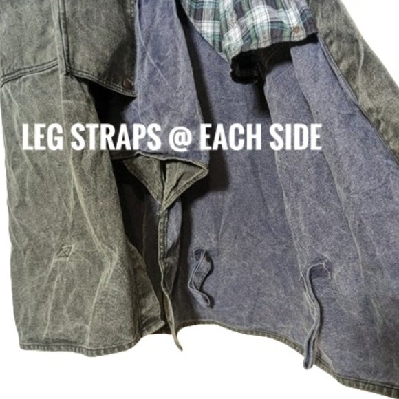 Vintage Outback Canvas Duster Coat Washed Black Western Rancher L - Picture 12 of 15